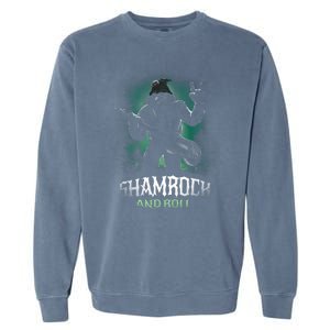 Shamrock And Roll Irish Rock Music Monster Garment-Dyed Sweatshirt