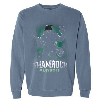 Shamrock And Roll Irish Rock Music Monster Garment-Dyed Sweatshirt