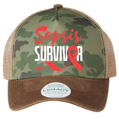 Sepsis Awareness  Red Ribbon  Sepsis Survivor Legacy Tie Dye Trucker Hat