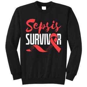 Sepsis Awareness  Red Ribbon  Sepsis Survivor Sweatshirt