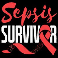 Sepsis Awareness  Red Ribbon  Sepsis Survivor 7-Panel Snapback Hat