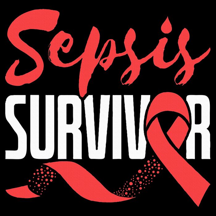 Sepsis Awareness  Red Ribbon  Sepsis Survivor 7-Panel Snapback Hat