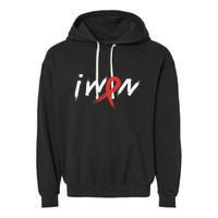 Stroke Awareness Red Ribbon I Won Brain Aneurysm Support Garment-Dyed Fleece Hoodie