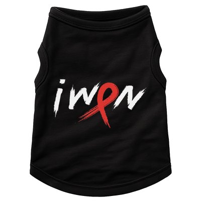 Stroke Awareness Red Ribbon I Won Brain Aneurysm Support Doggie Tank