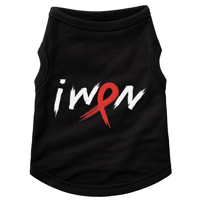 Stroke Awareness Red Ribbon I Won Brain Aneurysm Support Doggie Tank