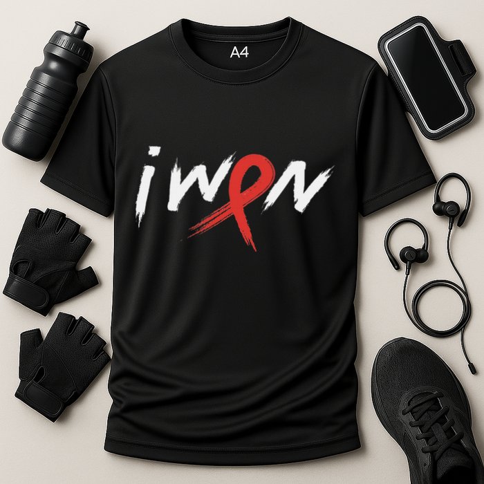 Stroke Awareness Red Ribbon I Won Brain Aneurysm Support Performance Shirt