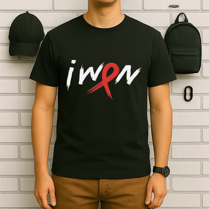 Stroke Awareness Red Ribbon I Won Brain Aneurysm Support T-Shirt