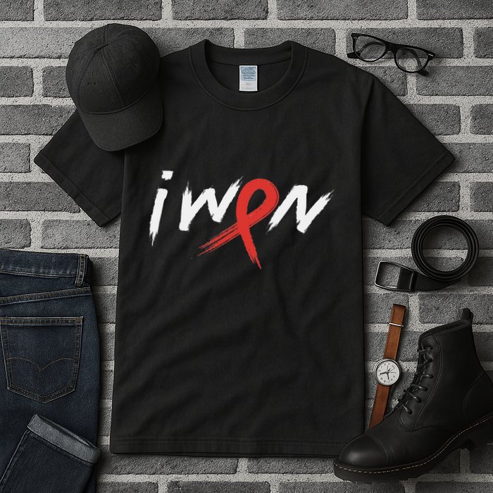 Stroke Awareness Red Ribbon I Won Brain Aneurysm Support Tall T-Shirt