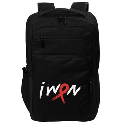 Stroke Awareness Red Ribbon I Won Brain Aneurysm Support Impact Tech Backpack