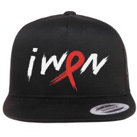 Stroke Awareness Red Ribbon I Won Brain Aneurysm Support Flat Bill Trucker Hat