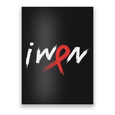 Stroke Awareness Red Ribbon I Won Brain Aneurysm Support Poster