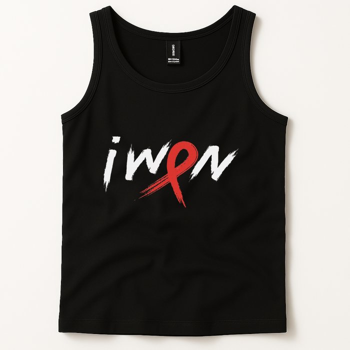 Stroke Awareness Red Ribbon I Won Brain Aneurysm Support Tank Top