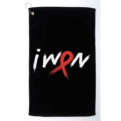 Stroke Awareness Red Ribbon I Won Brain Aneurysm Support Golf Towel