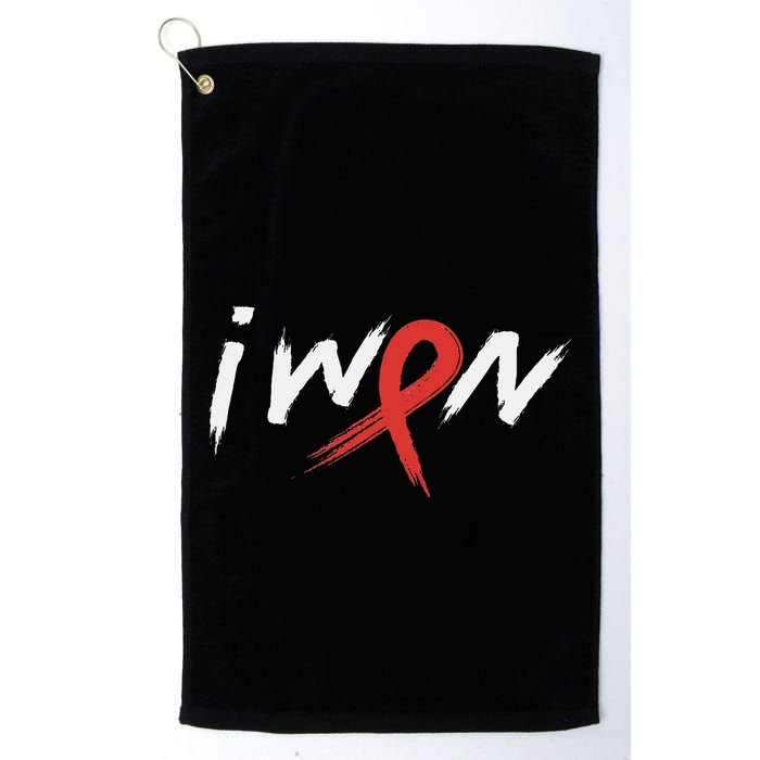 Stroke Awareness Red Ribbon I Won Brain Aneurysm Support Golf Towel