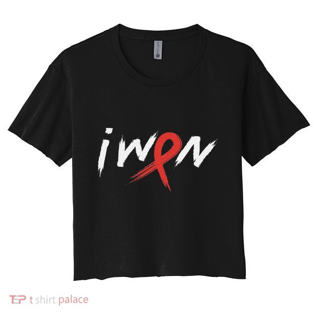 Stroke Awareness Red Ribbon I Won Brain Aneurysm Support Crop Top