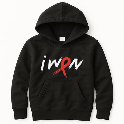 Stroke Awareness Red Ribbon I Won Brain Aneurysm Support Kids Hoodie