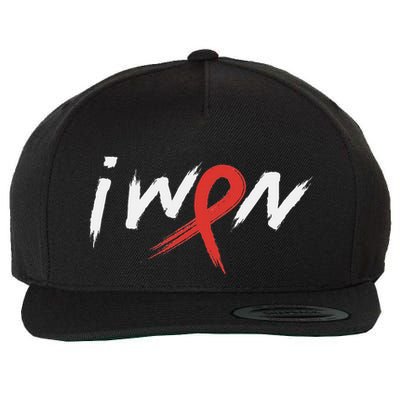 Stroke Awareness Red Ribbon I Won Brain Aneurysm Support Wool Snapback Cap