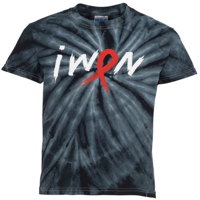 Stroke Awareness Red Ribbon I Won Brain Aneurysm Support Kids Tie-Dye T-Shirt