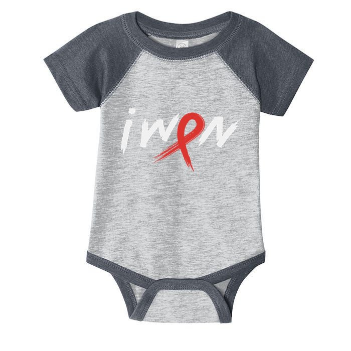 Stroke Awareness Red Ribbon I Won Brain Aneurysm Support Infant Baby Jersey Bodysuit