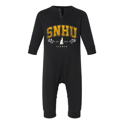 Snhu Arch Retro College University Athletic Sports Infant Fleece One Piece