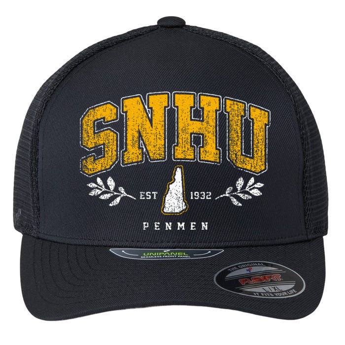 Snhu Arch Retro College University Athletic Sports Flexfit Unipanel Trucker Cap