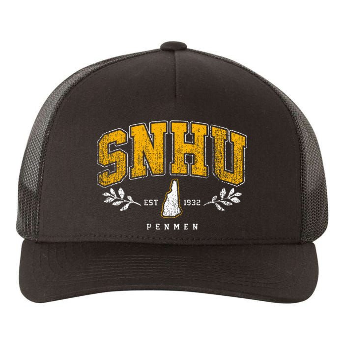 Snhu Arch Retro College University Athletic Sports Yupoong Adult 5-Panel Trucker Hat