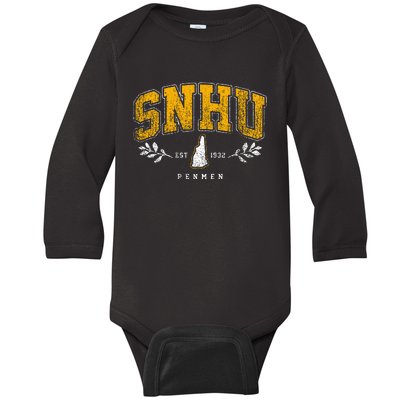 Snhu Arch Retro College University Athletic Sports Baby Long Sleeve Bodysuit