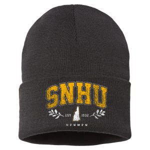 Snhu Arch Retro College University Athletic Sports Sustainable Knit Beanie