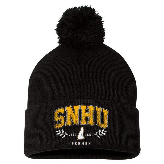 Snhu Arch Retro College University Athletic Sports Pom Pom 12in Knit Beanie