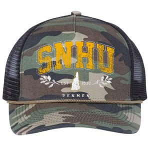 Snhu Arch Retro College University Athletic Sports Retro Rope Trucker Hat Cap