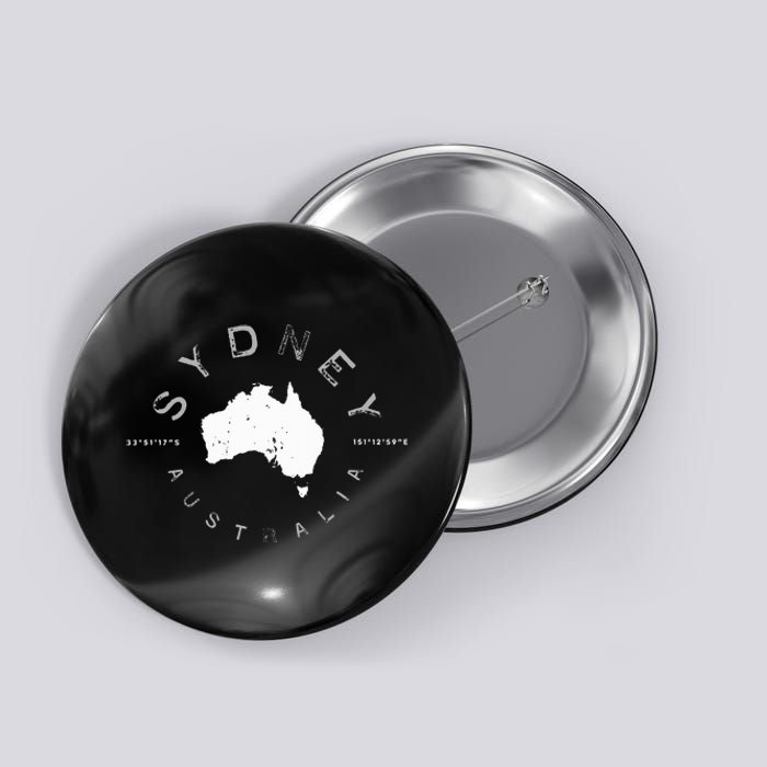 Sydney Australia Retro Vintage Graphic Button