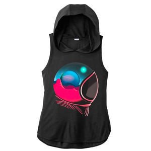 Space Adventure Red Planet Astronaut Ladies PosiCharge Tri-Blend Wicking Draft Hoodie Tank