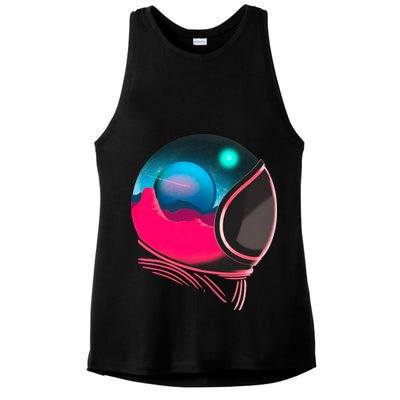 Space Adventure Red Planet Astronaut Ladies PosiCharge Tri-Blend Wicking Tank