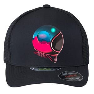 Space Adventure Red Planet Astronaut Flexfit Unipanel Trucker Cap