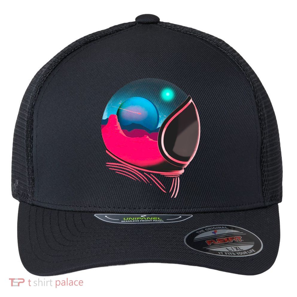 Space Adventure Red Planet Astronaut Flexfit Unipanel Trucker Cap