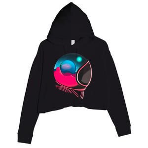 Space Adventure Red Planet Astronaut Crop Fleece Hoodie