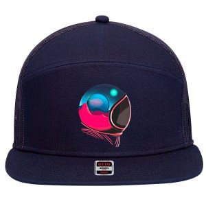 Space Adventure Red Planet Astronaut 7 Panel Mesh Trucker Snapback Hat