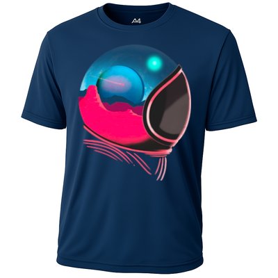Space Adventure Red Planet Astronaut Cooling Performance Crew T-Shirt