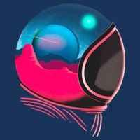 Space Adventure Red Planet Astronaut 7-Panel Snapback Hat