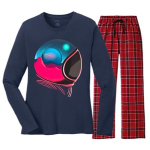 Space Adventure Red Planet Astronaut Women's Long Sleeve Flannel Pajama Set 