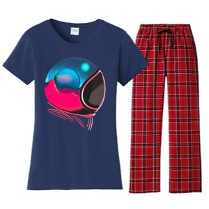 Space Adventure Red Planet Astronaut Women's Flannel Pajama Set