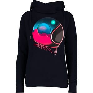 Space Adventure Red Planet Astronaut Womens Funnel Neck Pullover Hood