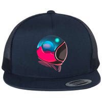 Space Adventure Red Planet Astronaut Flat Bill Trucker Hat
