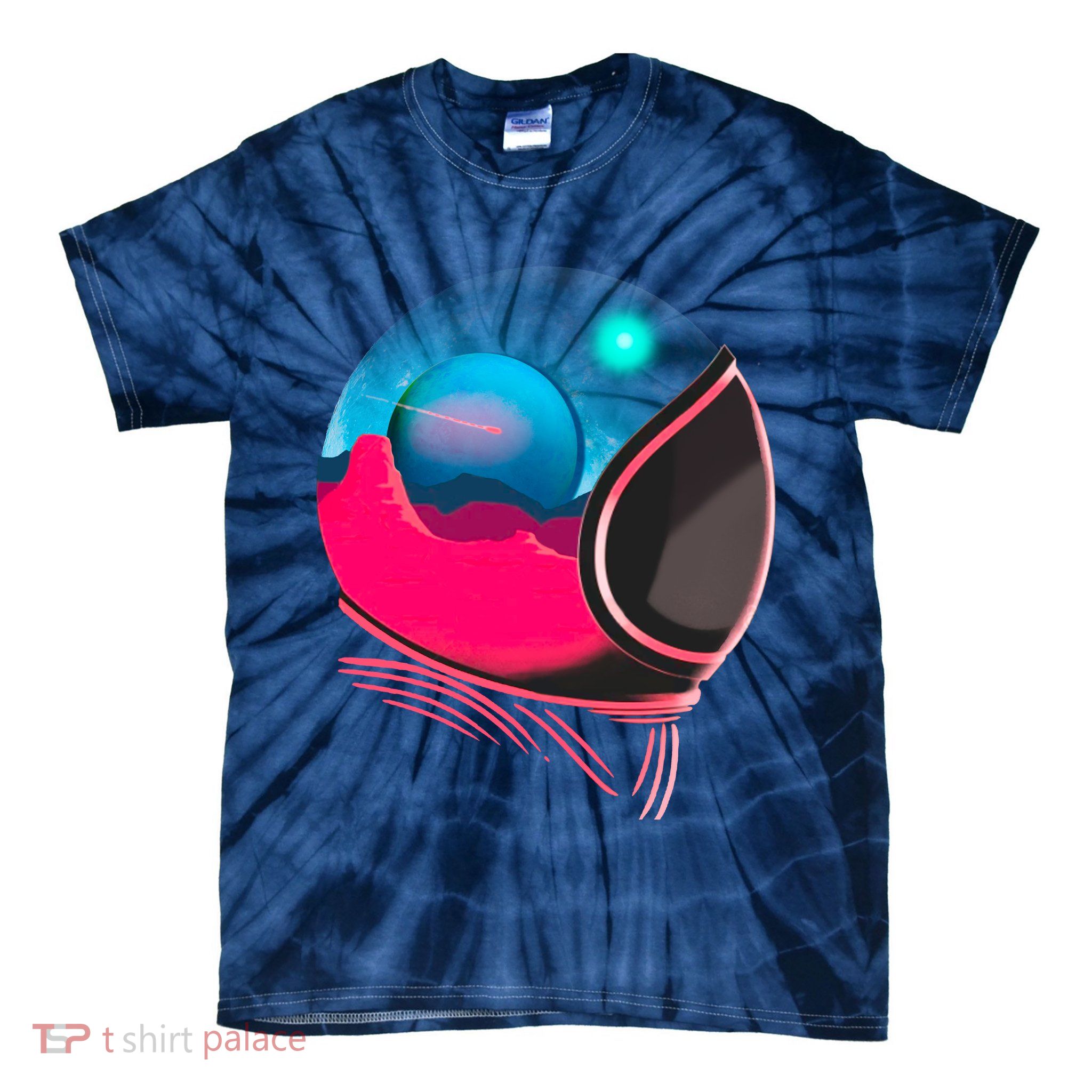 Space Adventure Red Planet Astronaut Tie-Dye T-Shirt