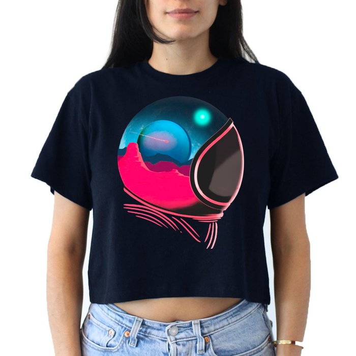 Space Adventure Red Planet Astronaut Crop Top