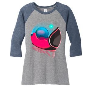 Space Adventure Red Planet Astronaut Women's Tri-Blend 3/4-Sleeve Raglan Shirt