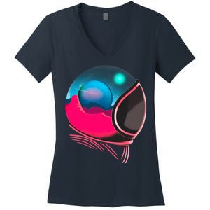 Space Adventure Red Planet Astronaut Women's V-Neck T-Shirt