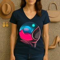 Space Adventure Red Planet Astronaut Women's V-Neck T-Shirt