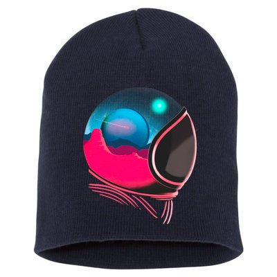 Space Adventure Red Planet Astronaut Short Acrylic Beanie