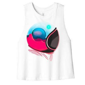 Space Adventure Red Planet Astronaut Women's Racerback Cropped Tank